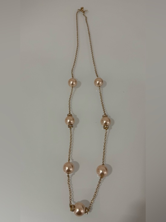 J. Crew Jewelry - J CREW Gold Chain Necklace with Champagne Pearl Accents